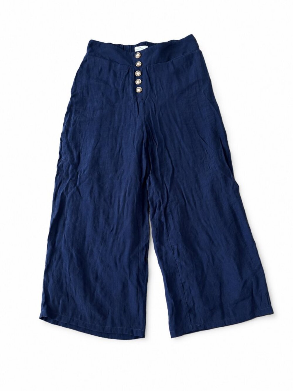New Direction Navy Blue Wide Leg Flowy Pants High Waisted Pull On Small